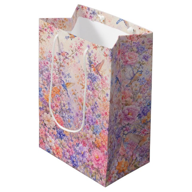Spring Garden Symphony Medium Gift Bag (Front Angled)