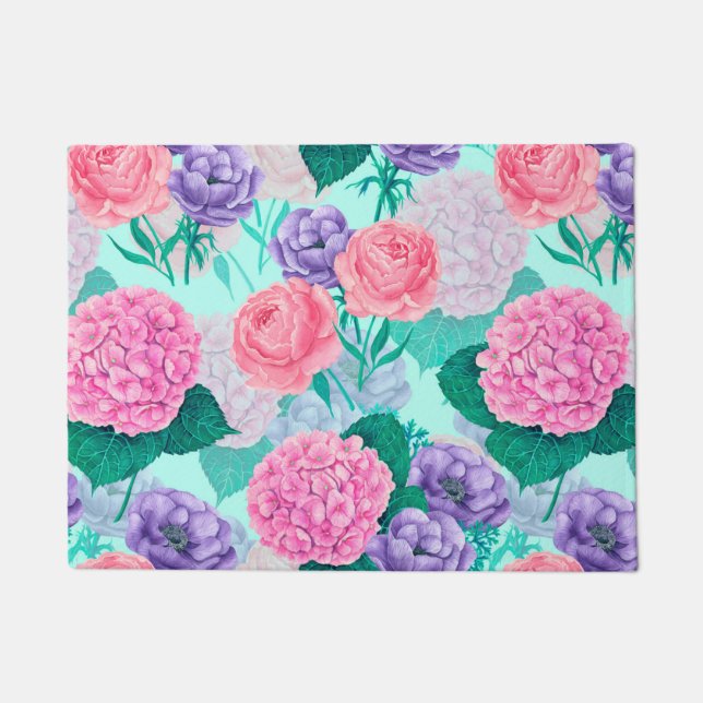 Spring garden watercolor 2 doormat (Front)