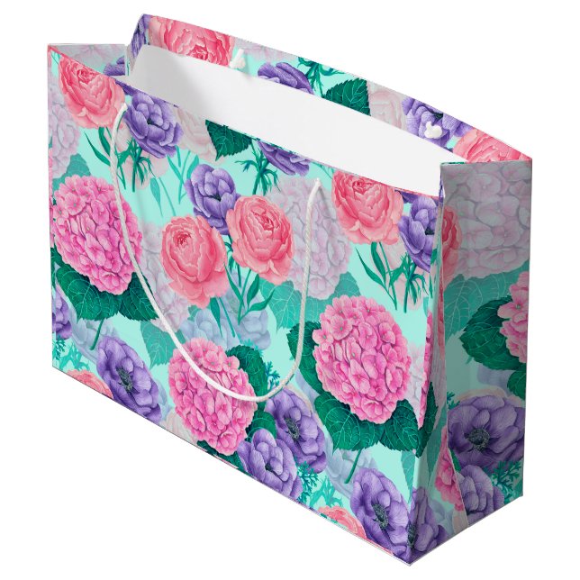 Spring garden watercolor 2 large gift bag (Back Angled)
