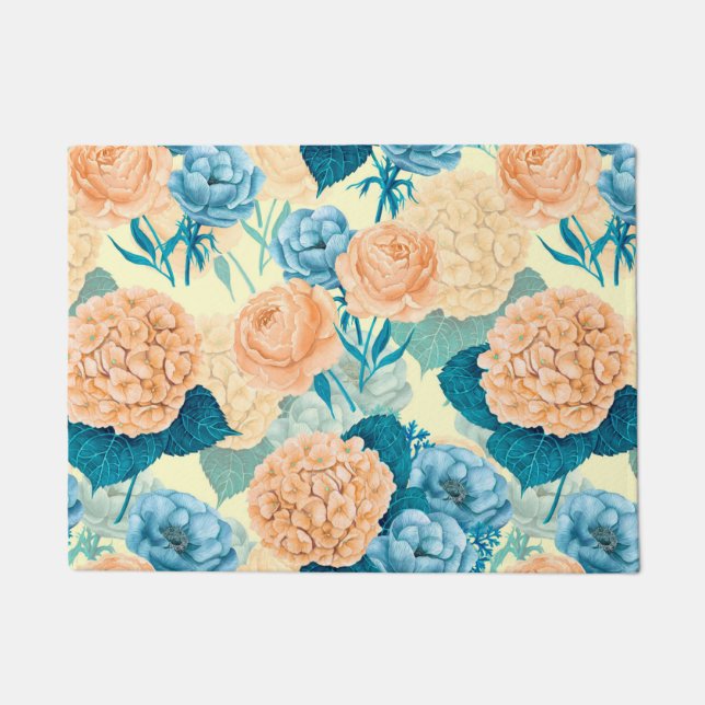 Spring garden watercolor doormat (Front)