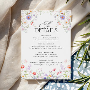Spring Garden Watercolor Floral Pastel Wedding Enclosure Card