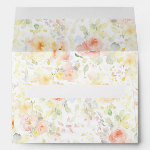 Spring Garden Watercolor Flowers Elegant Romantic Envelope
