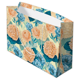 Spring garden watercolor large gift bag