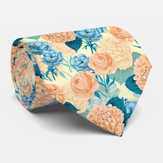 Spring garden watercolor tie (Rolled)