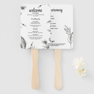 Spring Garden Wedding Ceremony Program Hand Fan