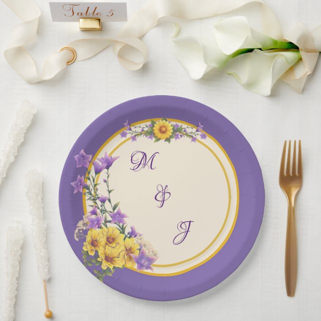Spring Garden Wedding Cream Paper Plate (Wedding)