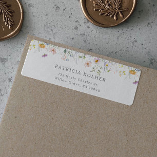 Spring Garden Wildflower Wedding Address Return