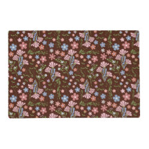 Spring Garden with Chocolate Brown Placemat