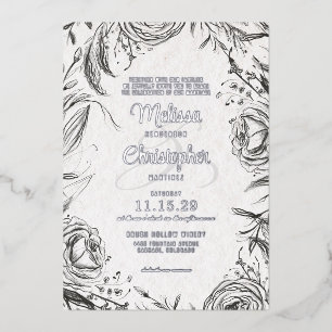 Spring Garden with Photo Wedding Invitation