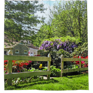 Spring Garden With Wisteria Shower Curtain