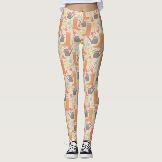 Spring Gardening Pattern Leggings (Front)