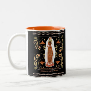 Spring Gardening Roses Folk Art Two-Tone Coffee Mug
