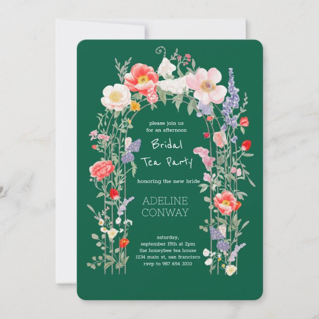 Spring Gate Garden Bridal Shower Celebration Invitation (Front)