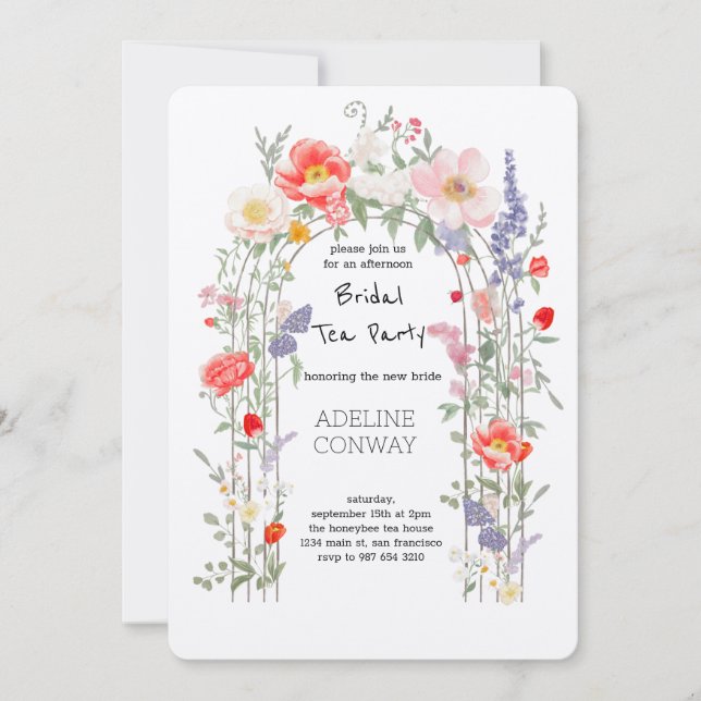 Spring Gate Garden Bridal Shower Celebration Invitation (Front)