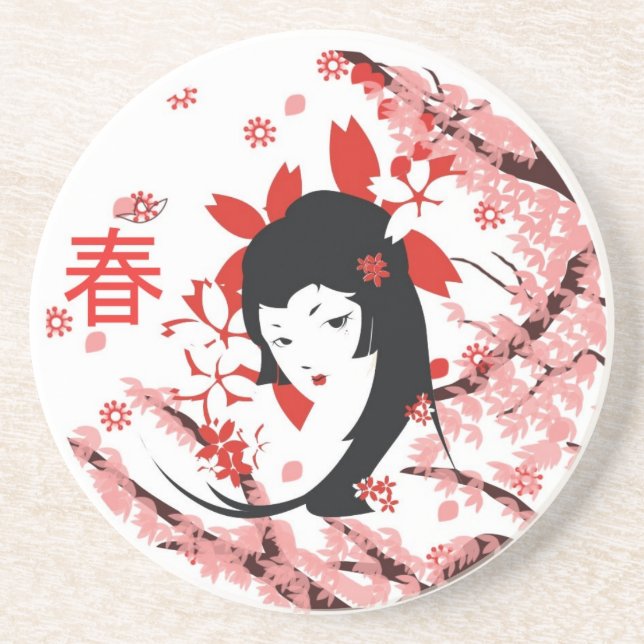 Spring Geisha Coaster (Front)