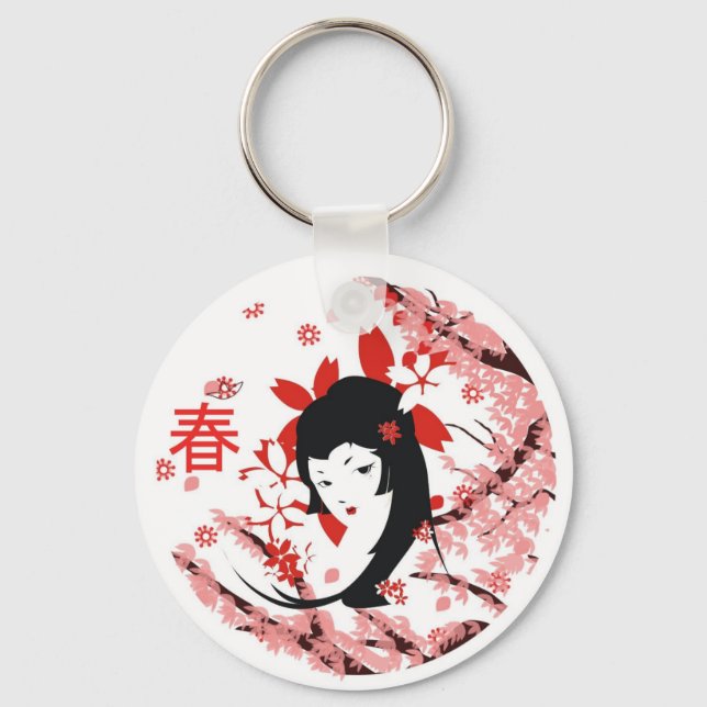 Spring Geisha keychain (Front)