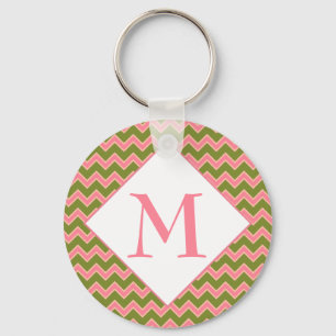 Spring Girl Chevron Key Ring