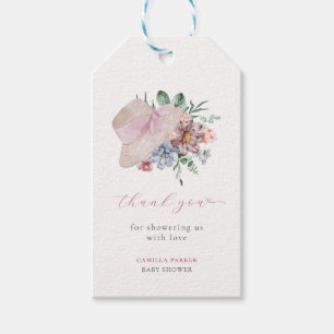 Spring Girl Garden Hat Baby Shower Thank You Gift Tags