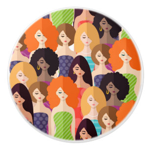 Spring girls ceramic knob