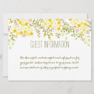 Spring Glory Yellow Floral Wedding Info Card