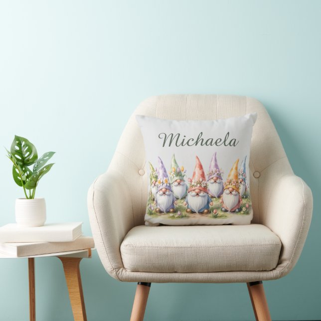 Spring Gnomes in a Meadow Cushion (Chair)