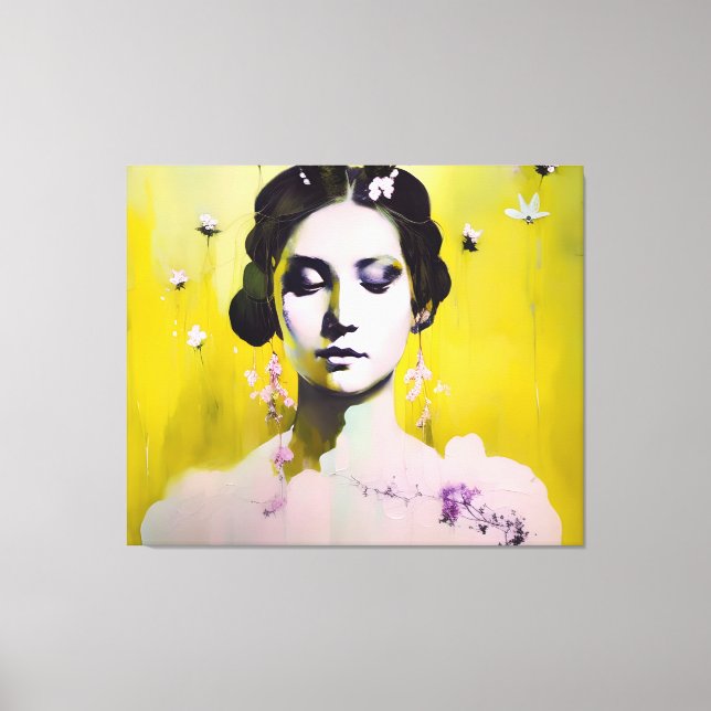 Spring Goddess Yellows and Pinks Canvas Print (Front)