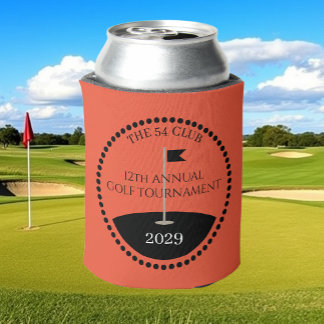 Spring Golf Tournament Club Name Coral Can Cooler