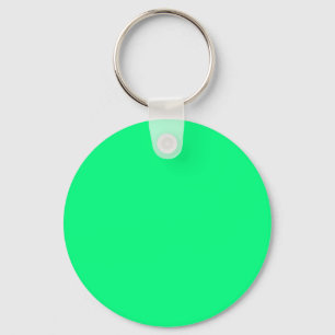 Spring Green 00FF7F Colour - Option to Add Name Key Ring