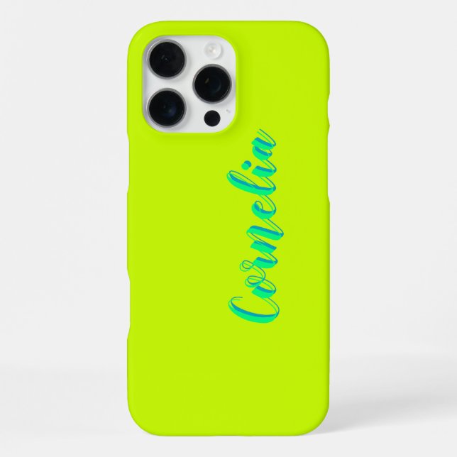 Spring Green 3D Azure Name | Funny Lime Yellow iPhone Case (Back)
