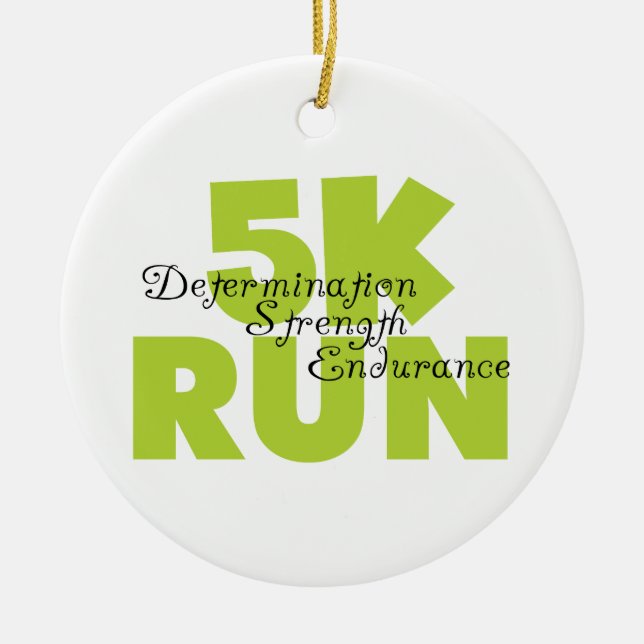 Spring Green 5K Run Ceramic Tree Decoration (Front)