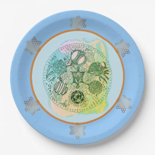 Spring Green Abstract Passover Seder Plate  