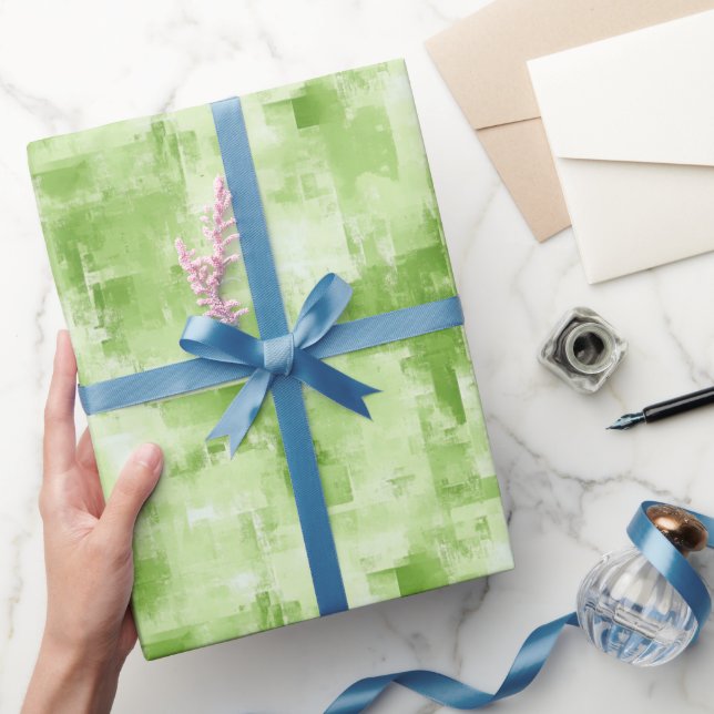 Spring Green Abstract  Wrapping Paper (Gifting)
