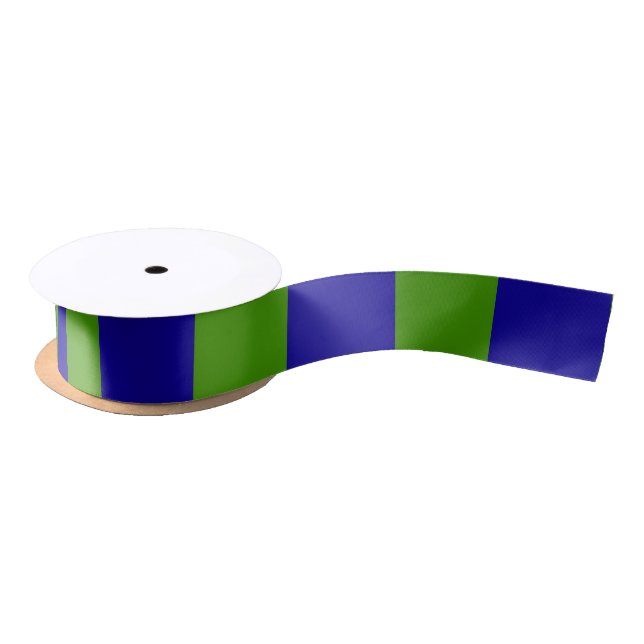 Spring Green and Blue Coloured Stripes, Elegant  Satin Ribbon (Spool)