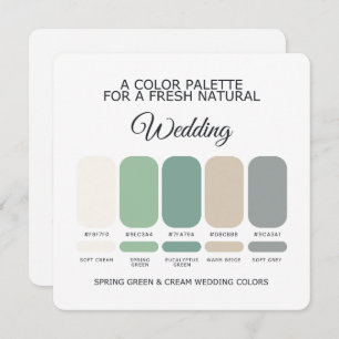 Spring Green and Cream Wedding Color Palette Card
