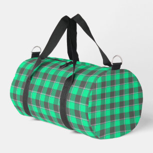 Spring Green and Finlandia Black Plaid Duffle Bag