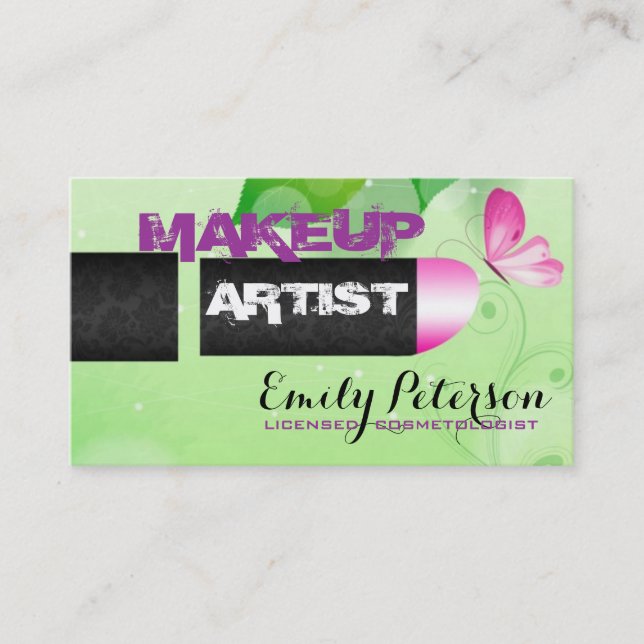 Spring Green Background Business Card (Front)