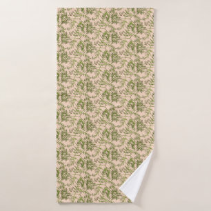 spring green bath towel set