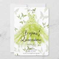 Spring Green Butterfly Dance Dress Quinceañera