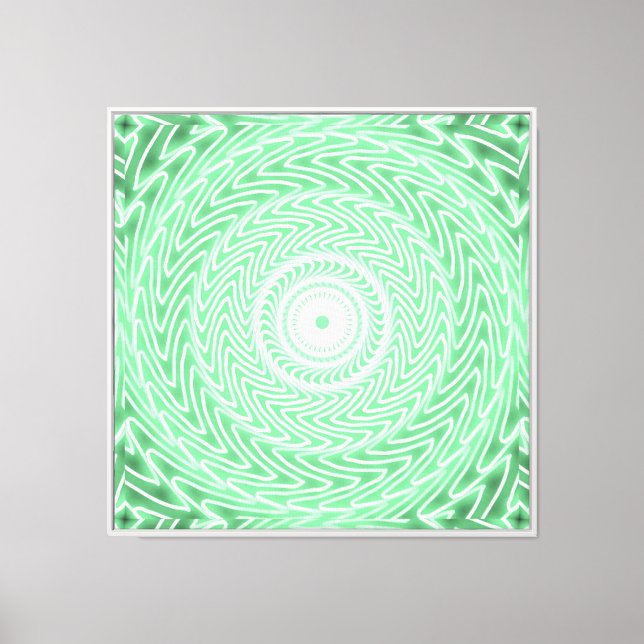 Spring green circles pattern canvas print (Front)