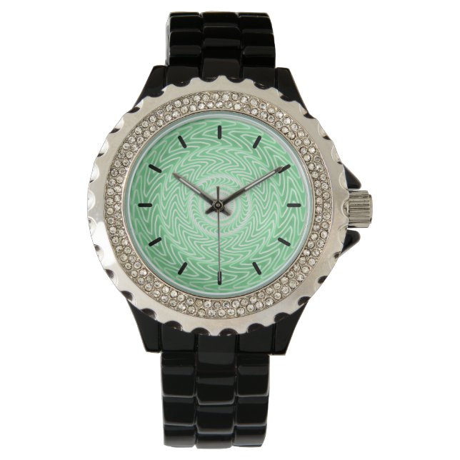 Spring green circles pattern watch (Front)