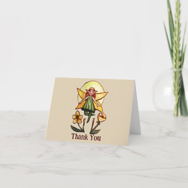 Spring Green Fairy                                 Thank You Card (Front)