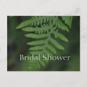 Spring green fern leaves bridal shower  invitation postcard