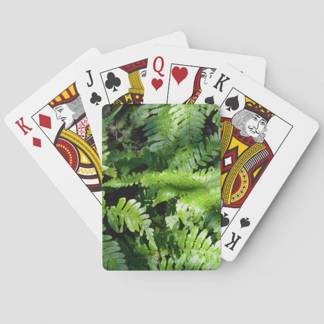 Spring Green Ferns forest botanical nature Playing Cards (Back)
