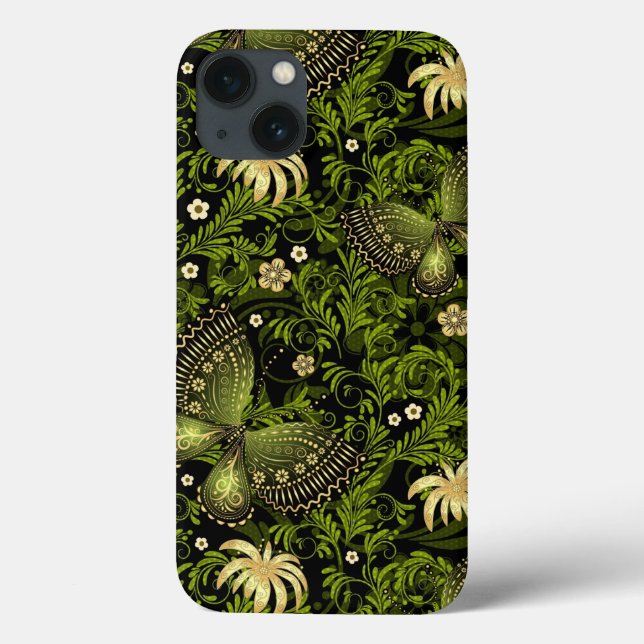 Spring Green-gold Pattern Case-Mate iPhone Case (Back)