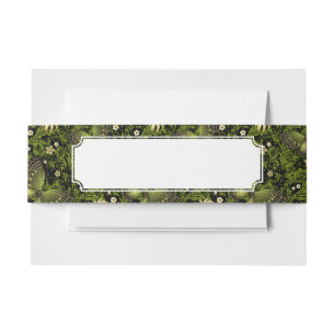Spring Green-gold Pattern Invitation Belly Band