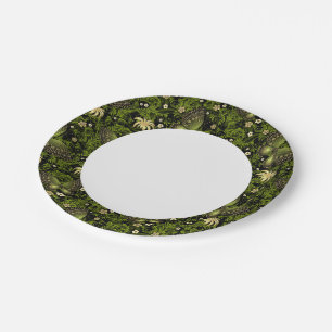 Spring Green-gold Pattern Paper Plate