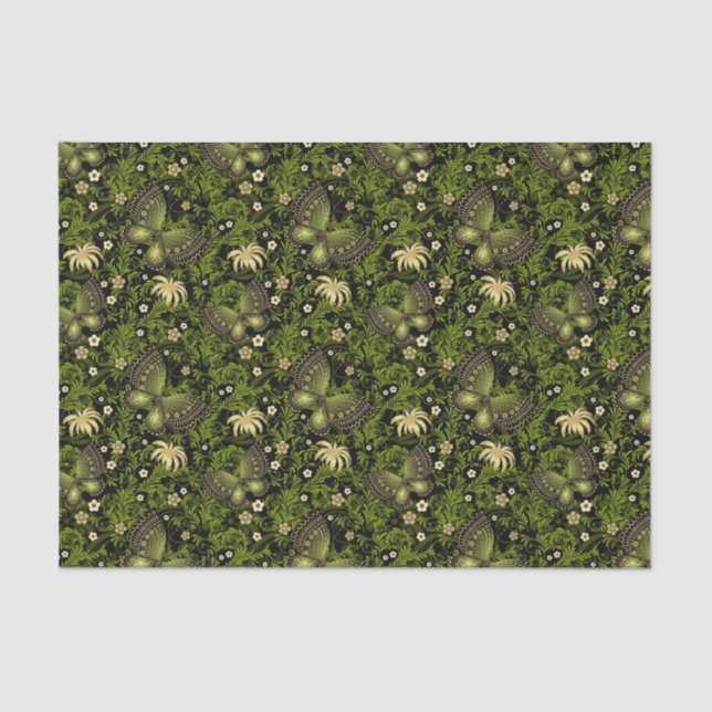 Spring Green-gold Pattern Tissue Paper (Front)