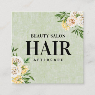 Spring Green Hair Aftercare Square Business Card