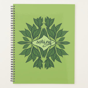 Spring Green Leaves Aesthetic Typography Planner