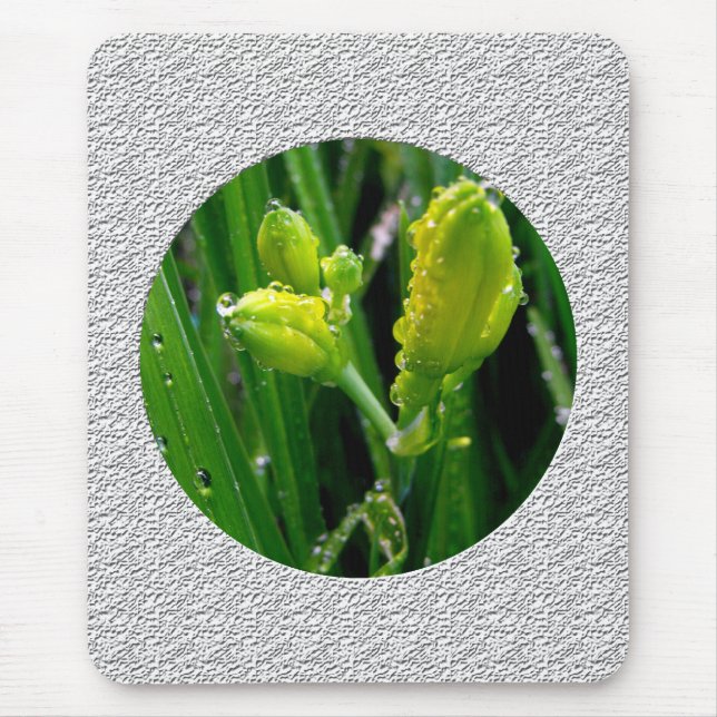 spring green lily buds mouse pad (Front)